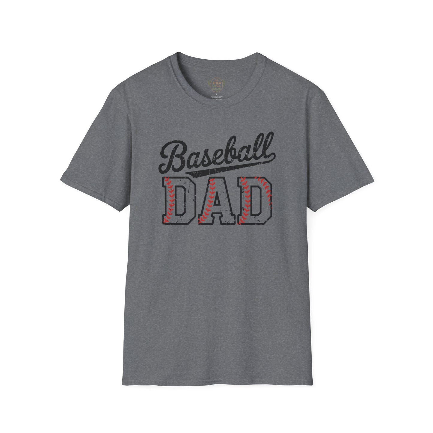 Baseball Dad T-Shirt – Vintage Stitch Lettering Tee for Proud Baseball Fathers