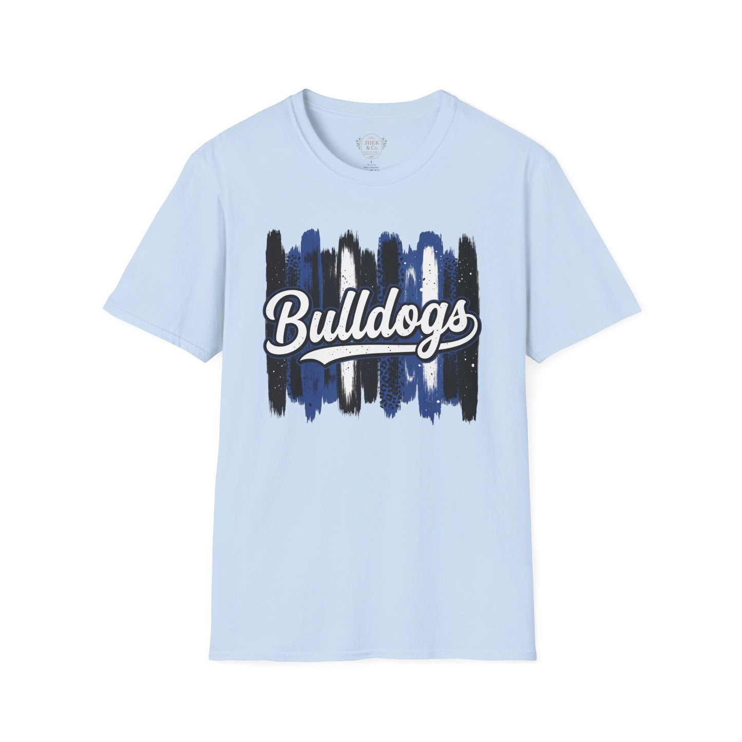 Bulldogs Brushstroke T-Shirt — Rustic Blue & Black Team Tee