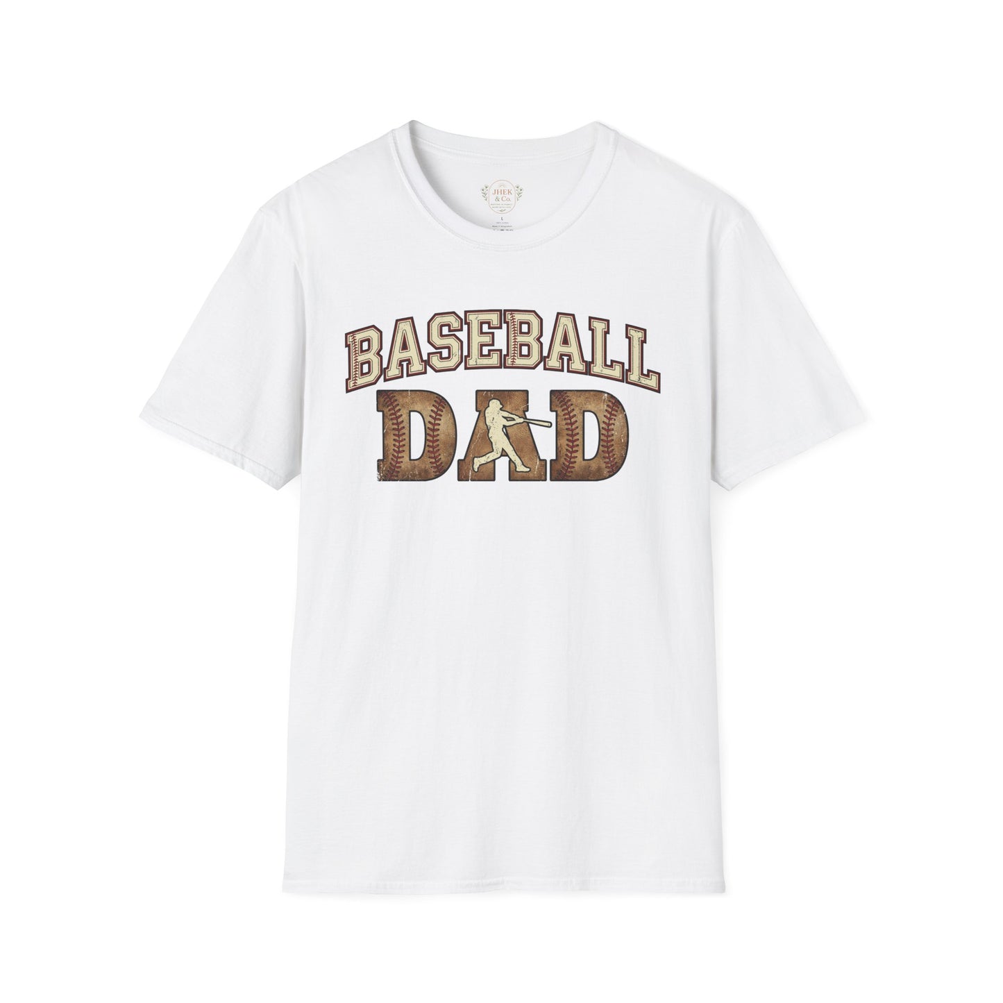 Baseball Dad T‑Shirt — Vintage Woodgrain Baseball Dad Tee for Fathers, Father's Day Gift