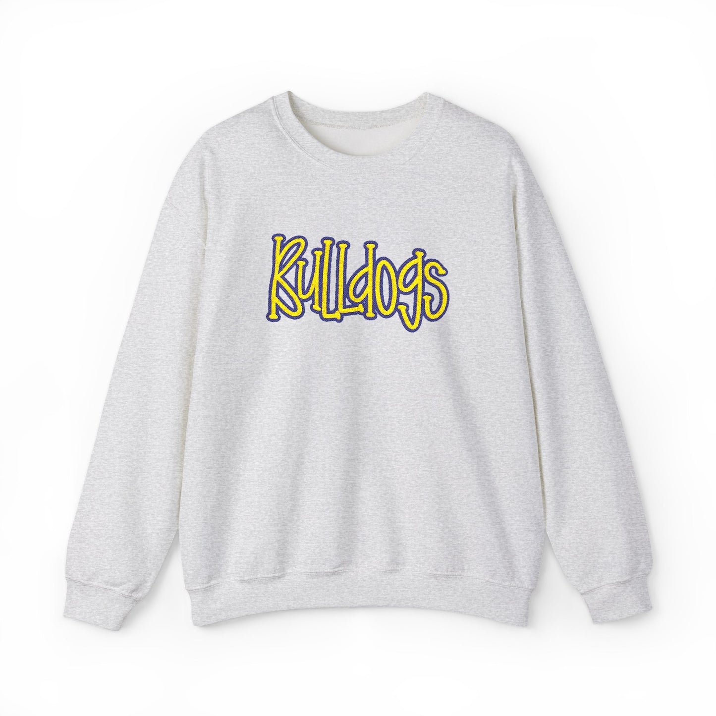Bulldogs Embroidered Crewneck Sweatshirt | Gildan 18000