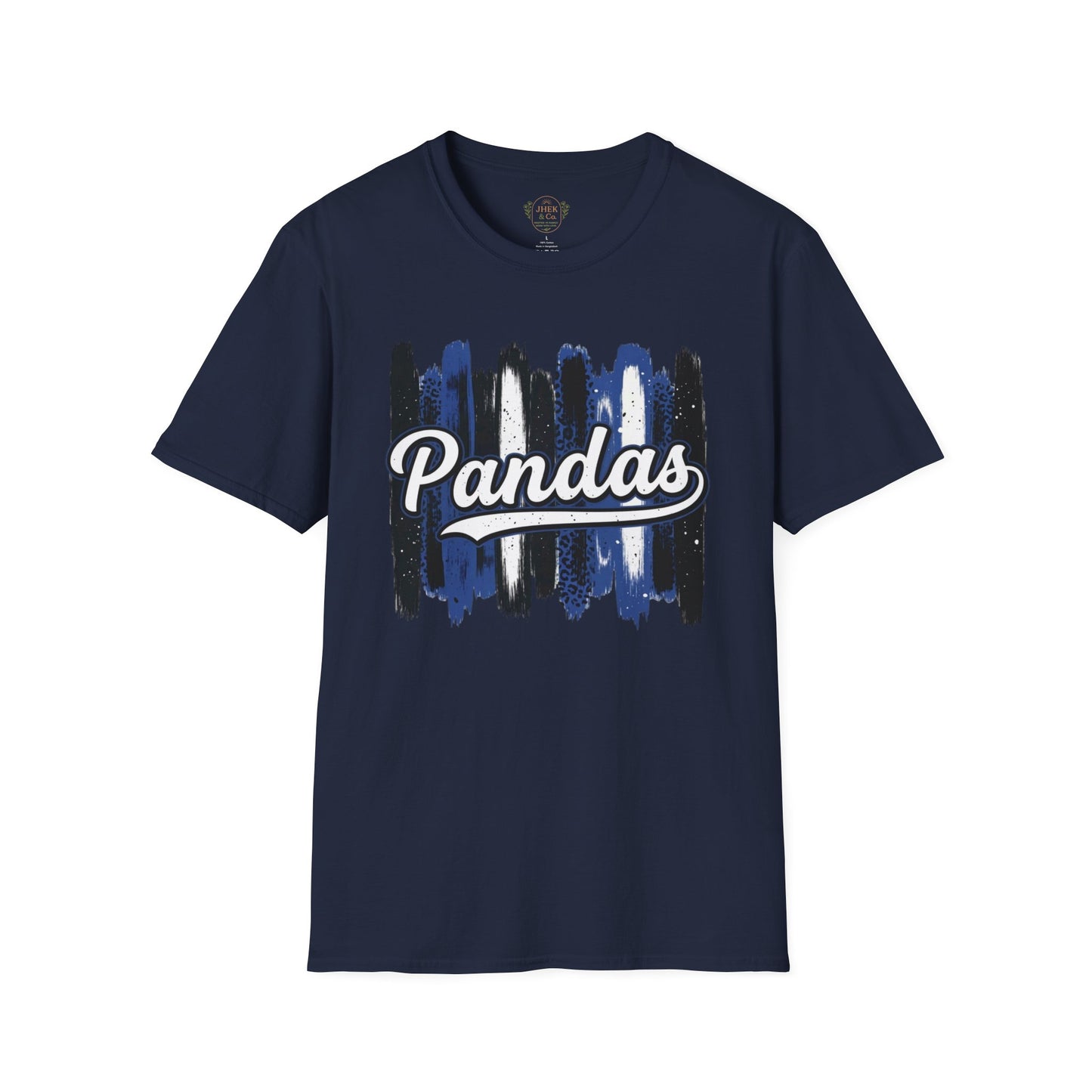 Pandas Brushstroke T-Shirt — Vintage Script School Spirit Tee