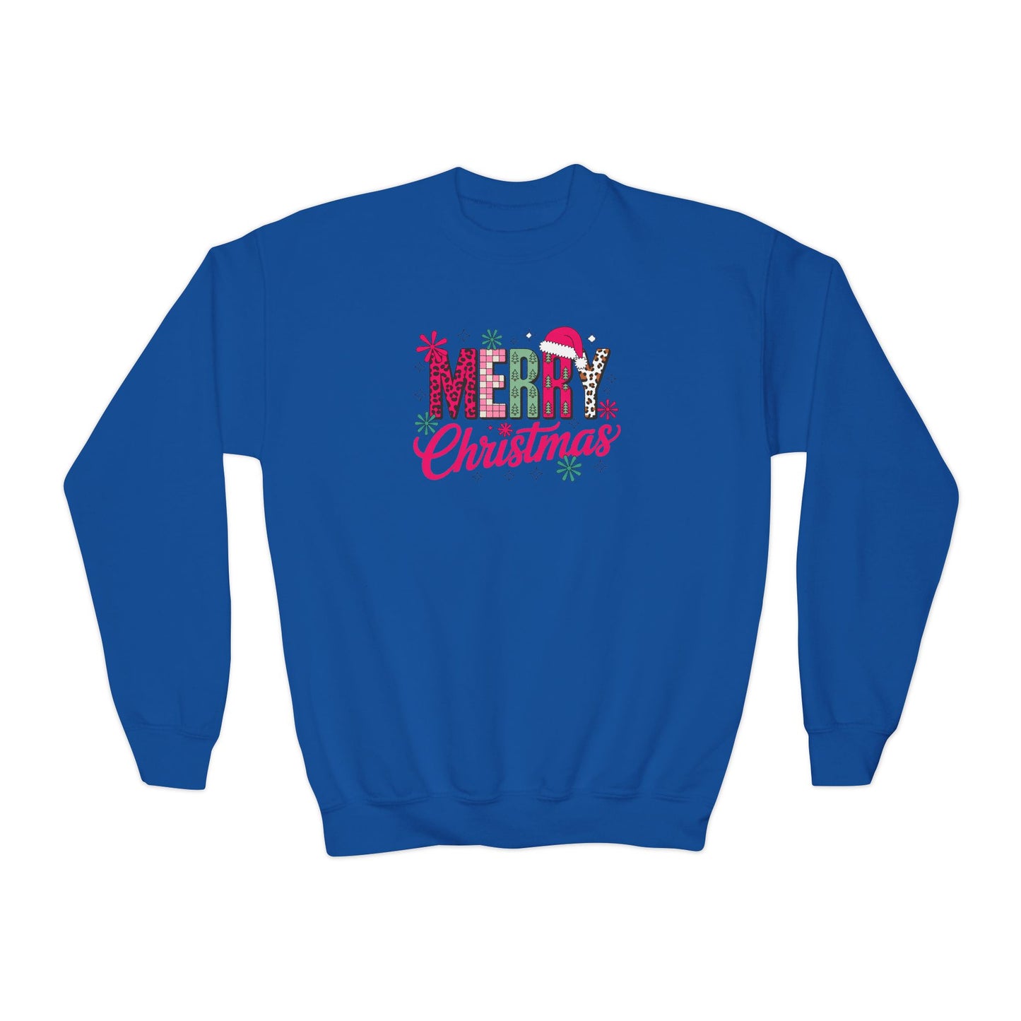 Youth Crewneck Sweatshirt – 'Merry Christmas' Festive Holiday Graphic