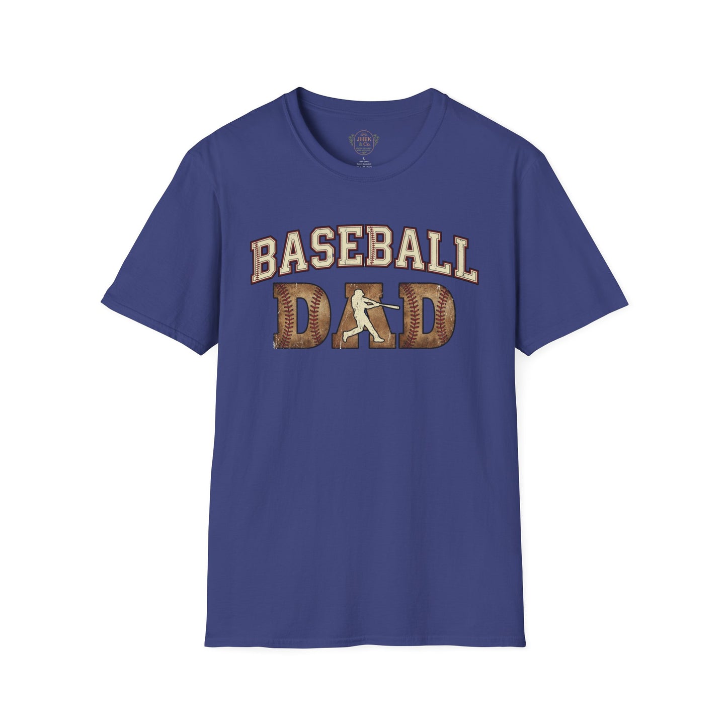 Baseball Dad T‑Shirt — Vintage Woodgrain Baseball Dad Tee for Fathers, Father's Day Gift