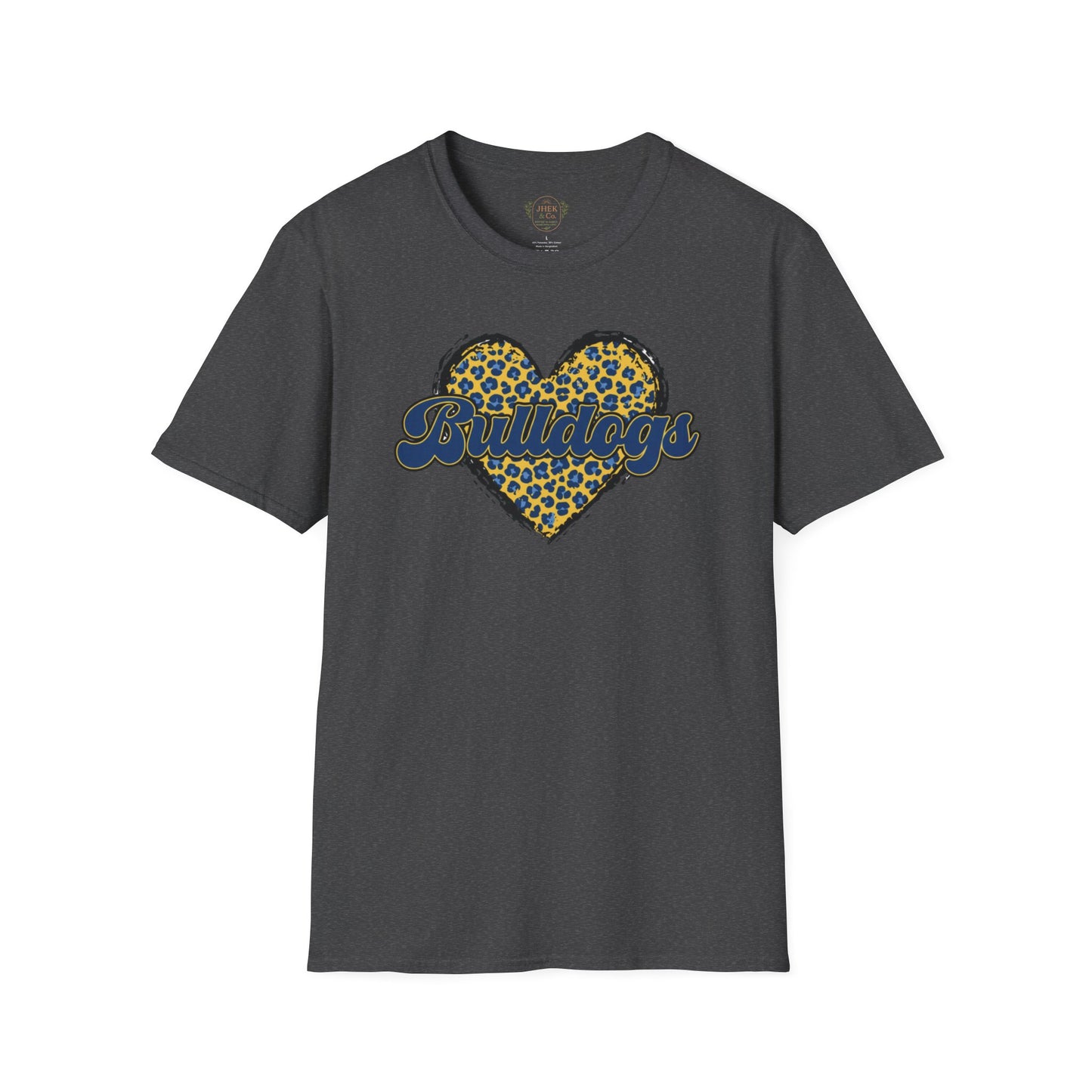 Bulldogs Leopard Heart Graphic Tee