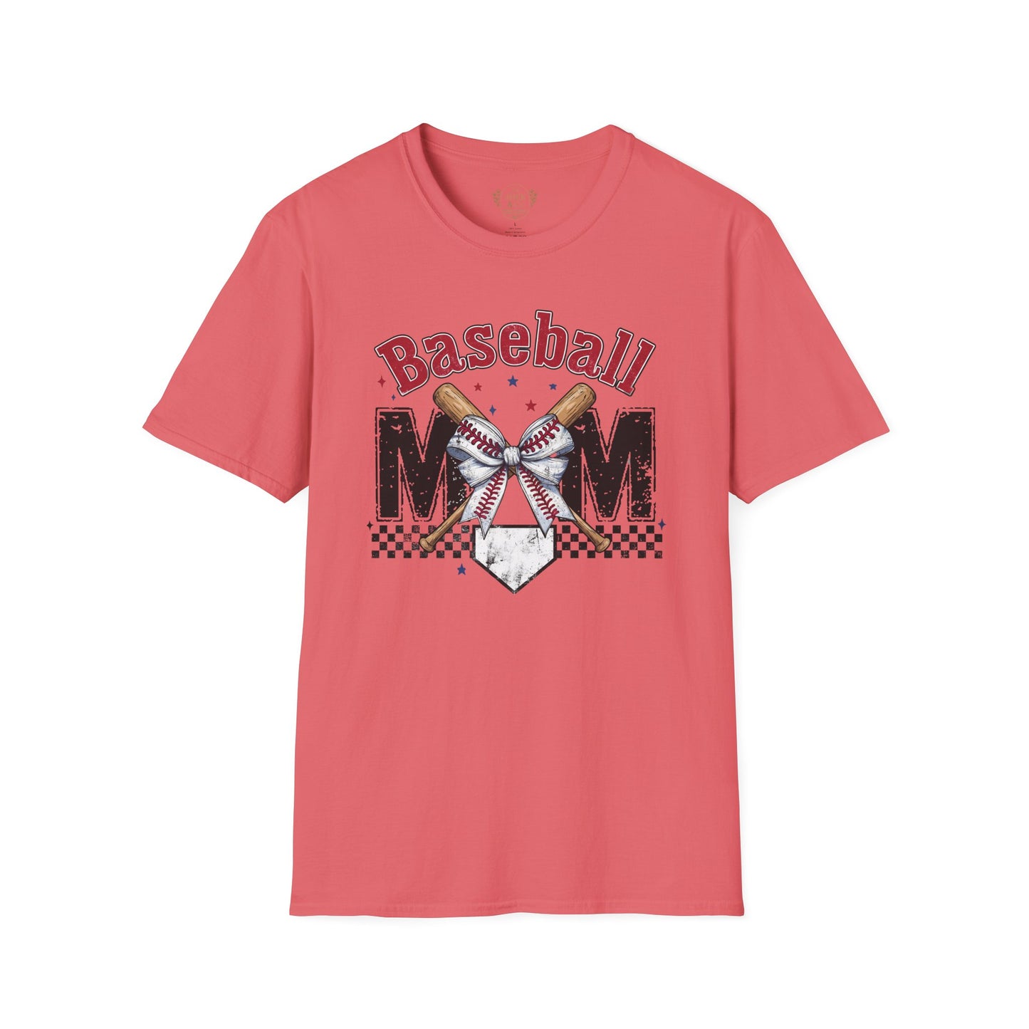 Baseball Mom T‑Shirt — Vintage Crossed Bats & Home Plate Design