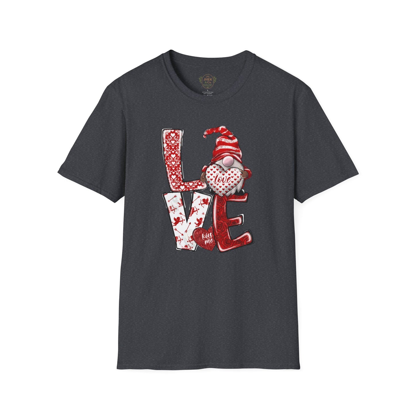 Valentine Gnome "LOVE" Tee – Cute Valentine’s Day T-Shirt
