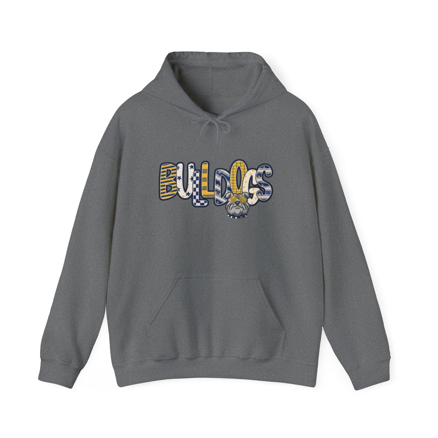 Bulldogs Graphic Hoodie — Vintage Mascot Lettering Sweatshirt