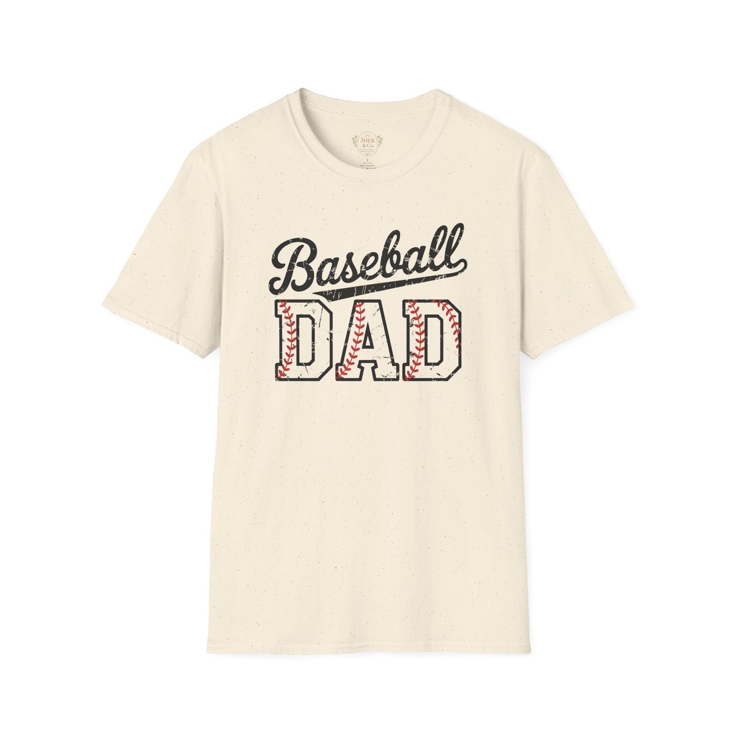 Baseball Dad T-Shirt – Vintage Stitch Lettering Tee for Proud Baseball Fathers