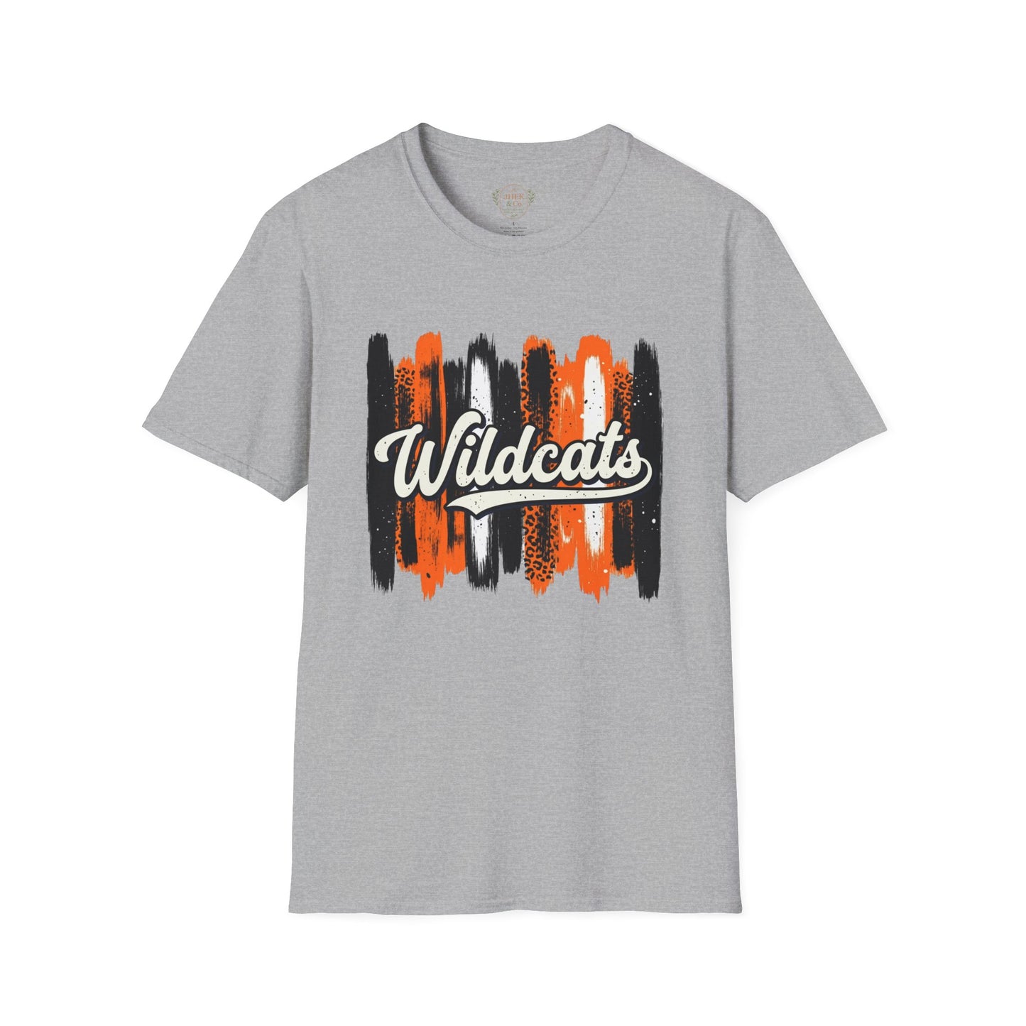 Wildcats Brushstroke T-Shirt — Orange & Black School Spirit Tee