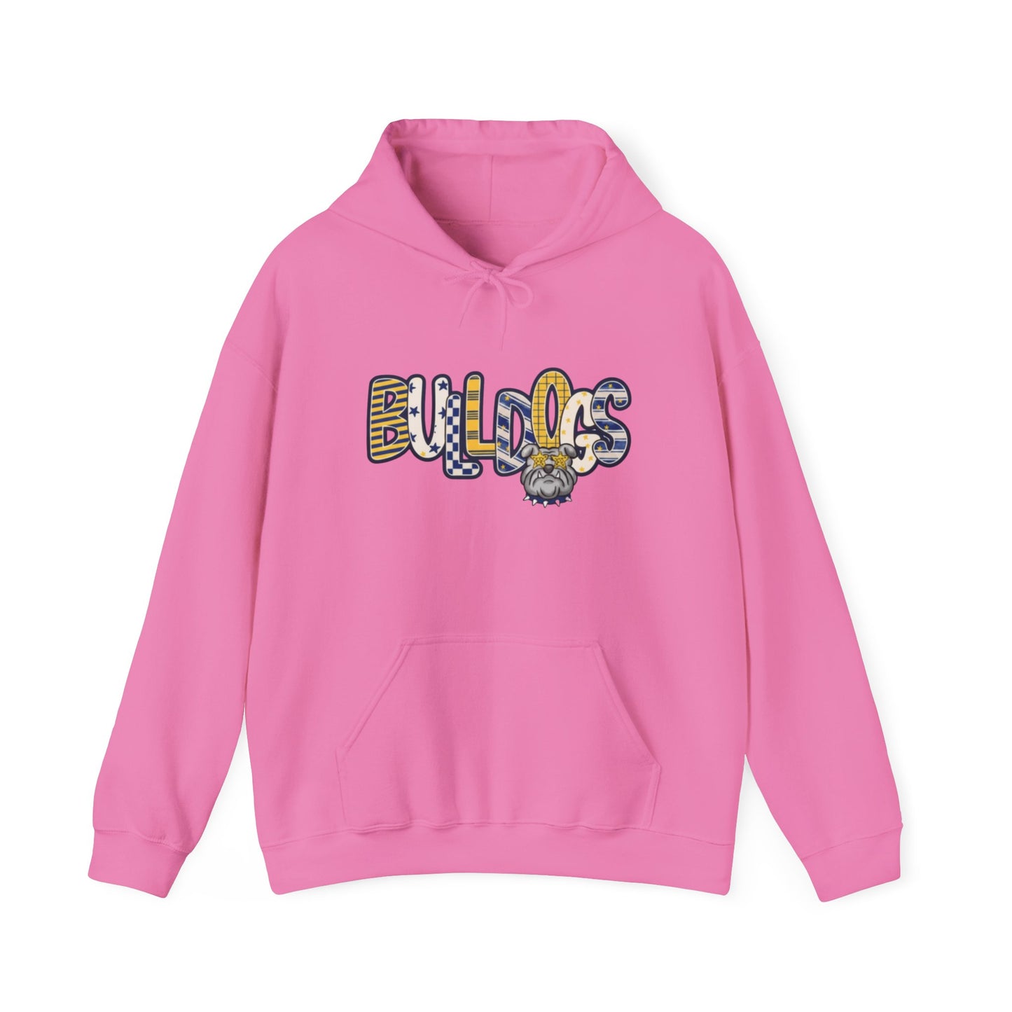 Bulldogs Graphic Hoodie — Vintage Mascot Lettering Sweatshirt