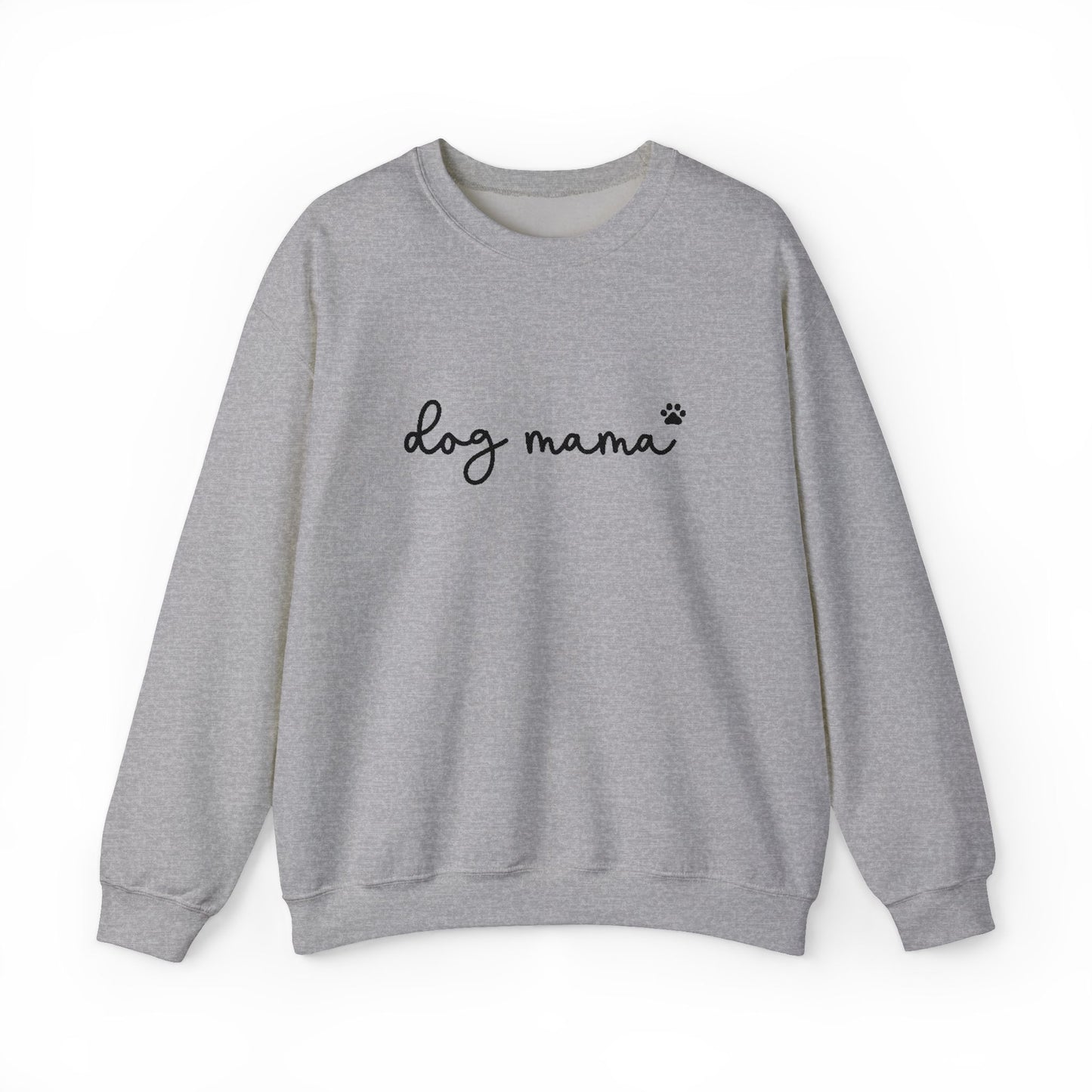 Dog Mama Embroidered Crewneck Sweatshirt | Gildan 18000