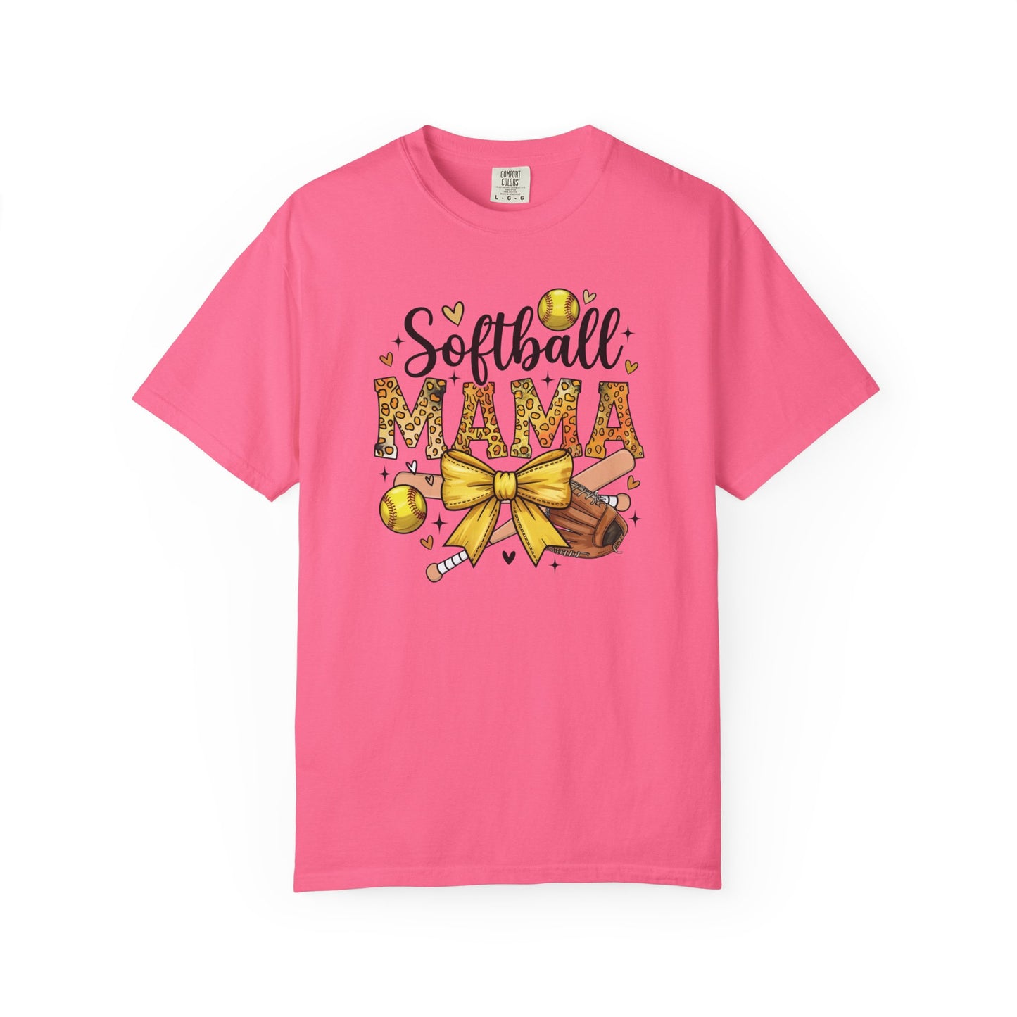 Softball Mama T-Shirt — Cute Softball Mom Tee with Bow & Glove