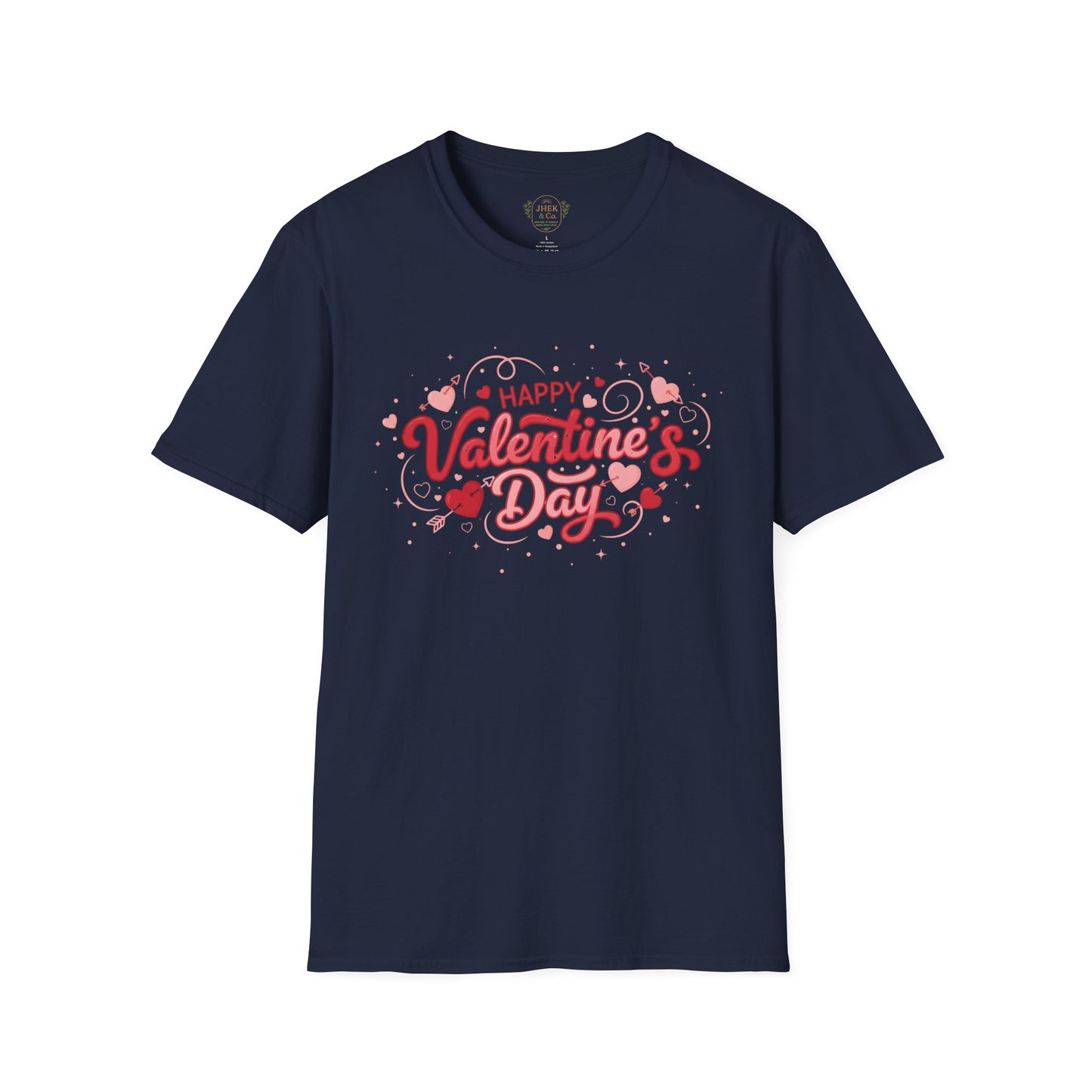 Valentine's Day Graphic T-Shirt — "Happy Valentine's Day" Heart Design