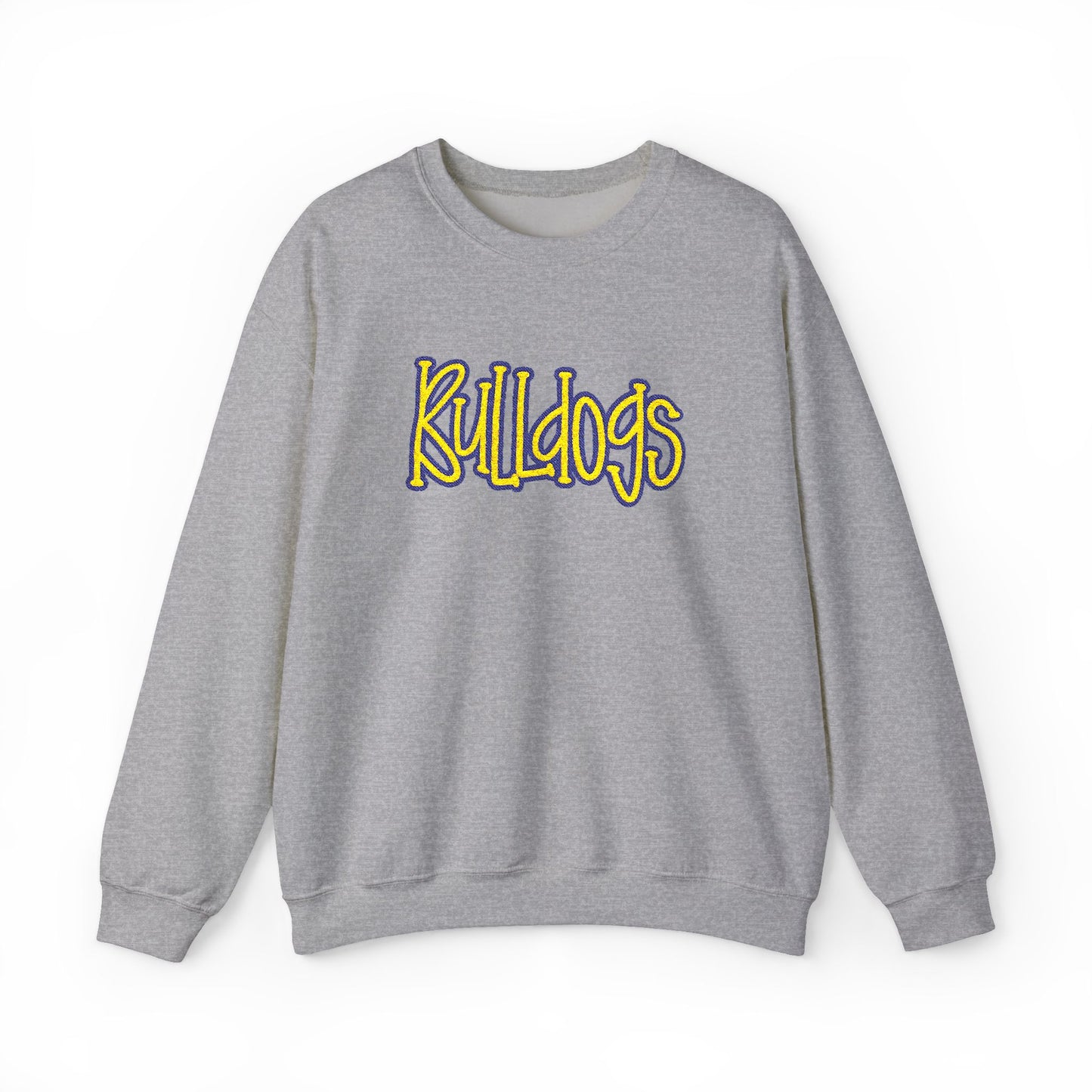 Bulldogs Embroidered Crewneck Sweatshirt | Gildan 18000