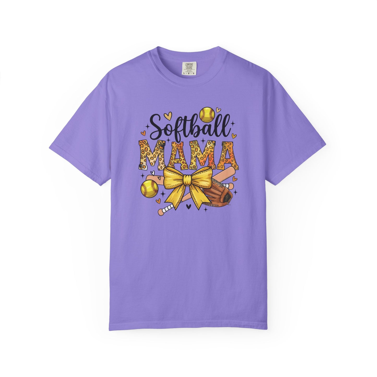 Softball Mama T-Shirt — Cute Softball Mom Tee with Bow & Glove