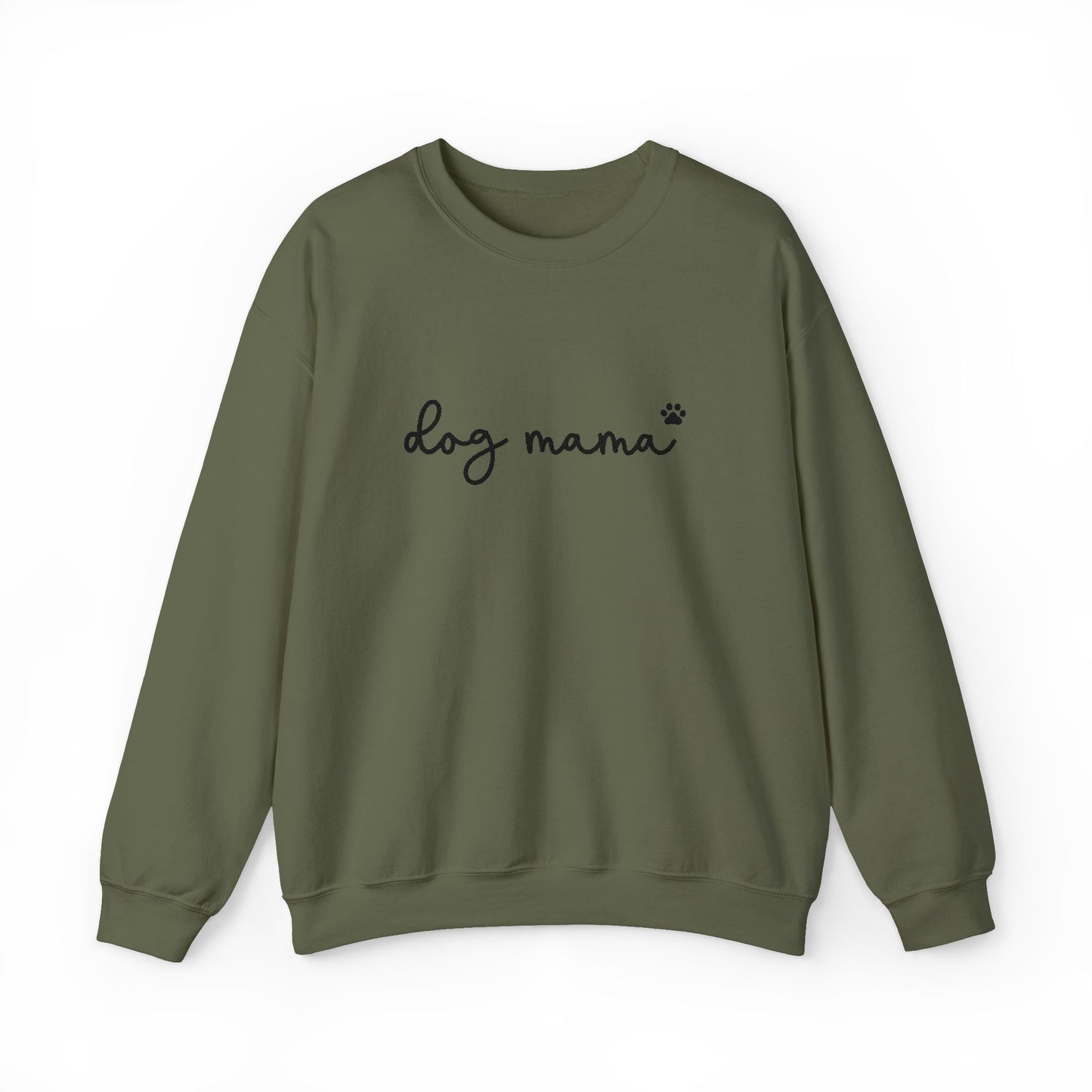 Dog Mama Embroidered Crewneck Sweatshirt | Gildan 18000