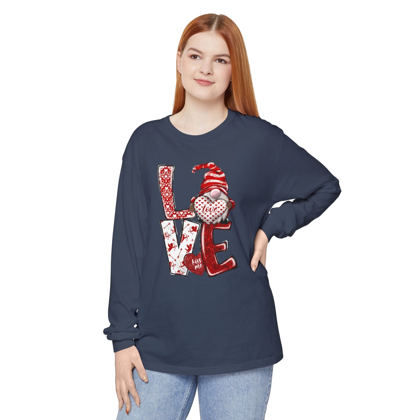 Valentine Gnome 'LOVE' Long Sleeve Tee