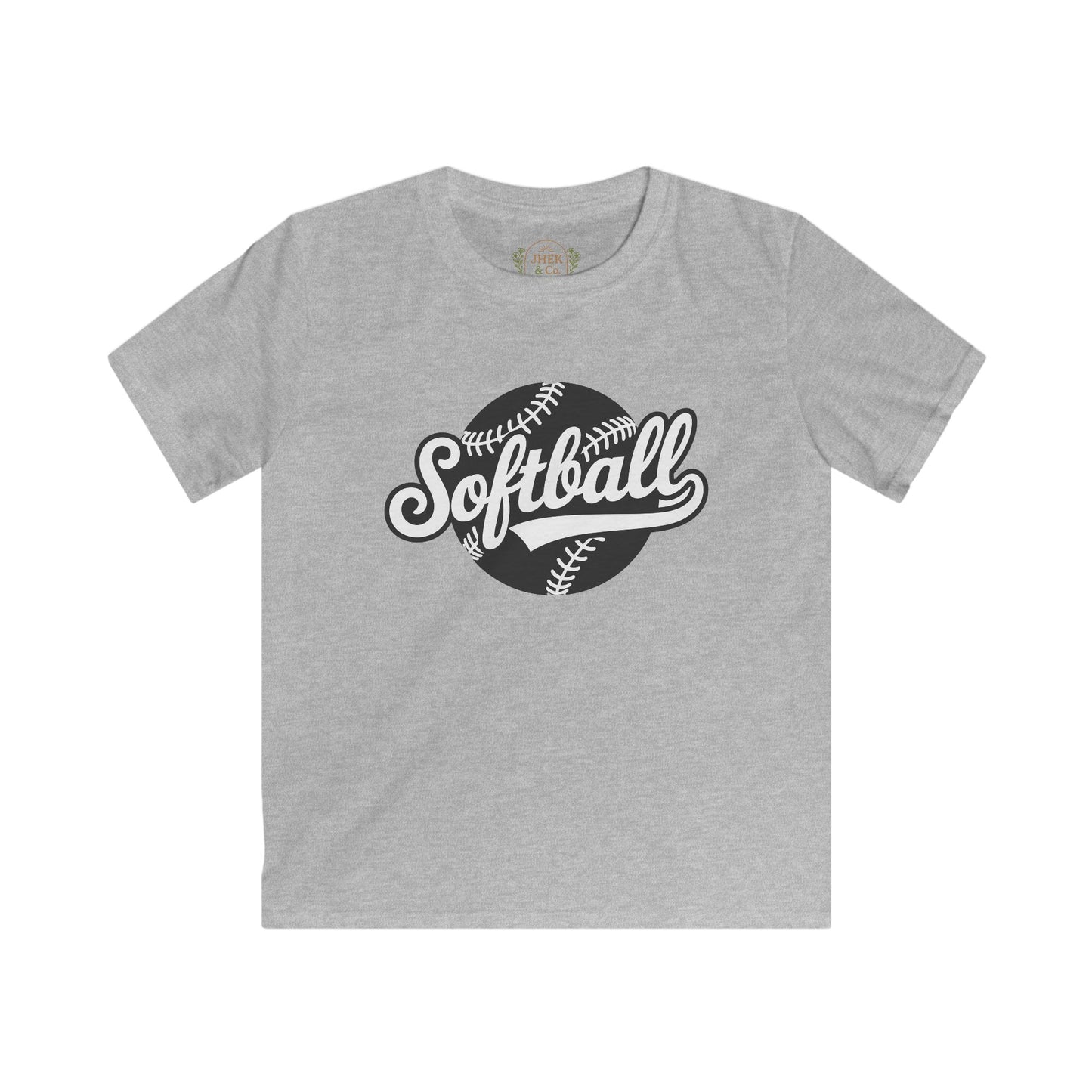 Kids Softball T‑Shirt — Retro Script Softball Tee for Young Players