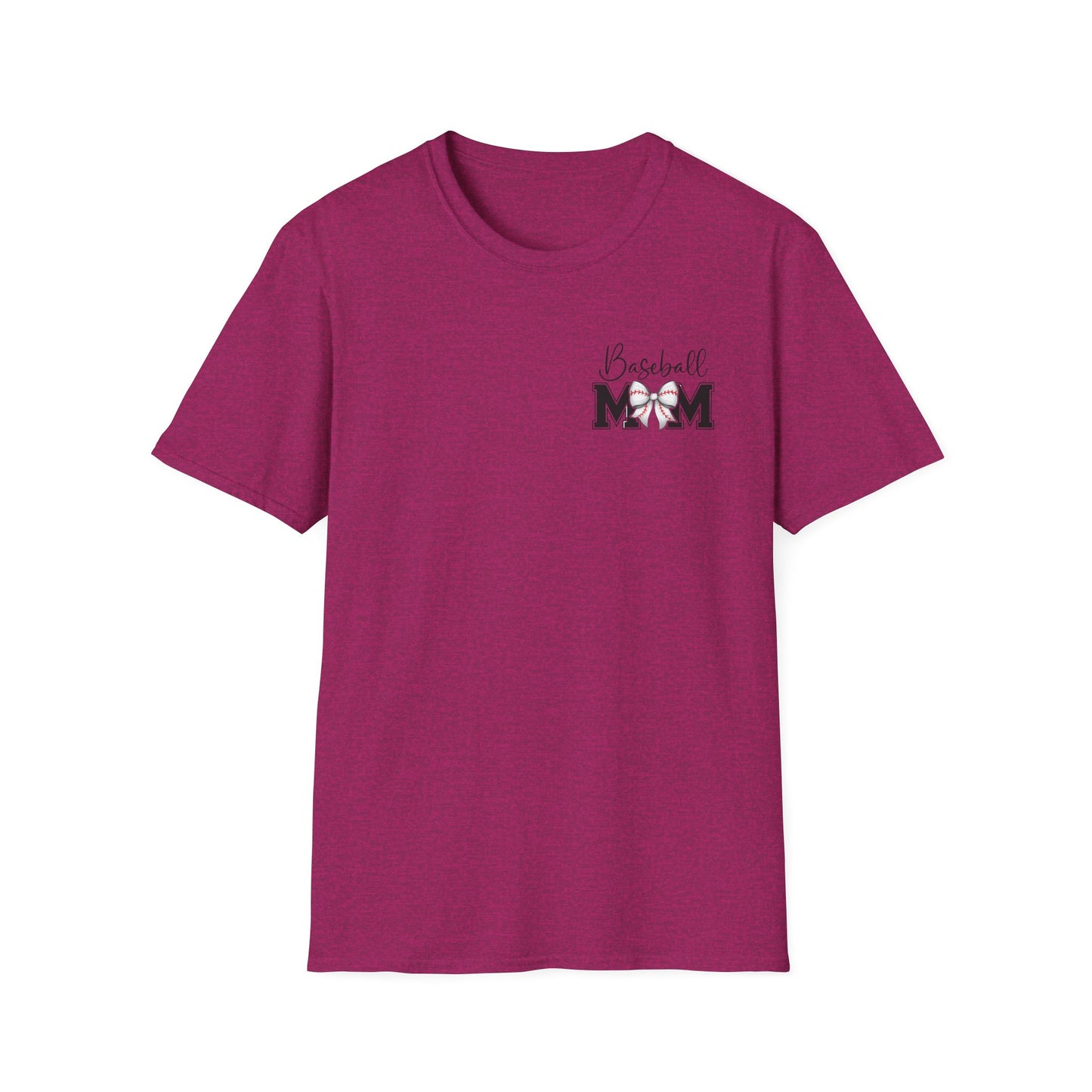 Baseball Mom T-Shirt — Mama Tee with Baseball Bow Graphic