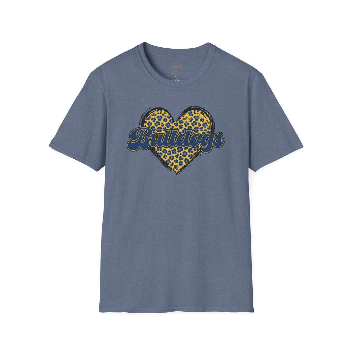 Bulldogs Leopard Heart Graphic Tee