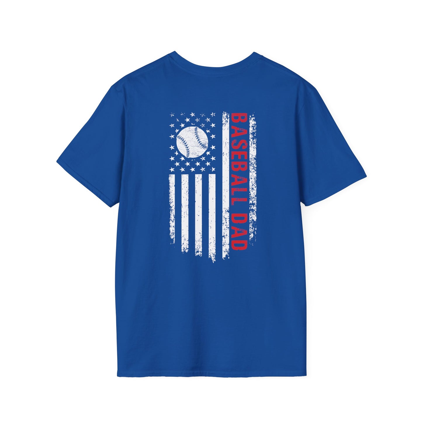Baseball Dad T-Shirt — Distressed Flag Baseball Tee for Proud Fathers