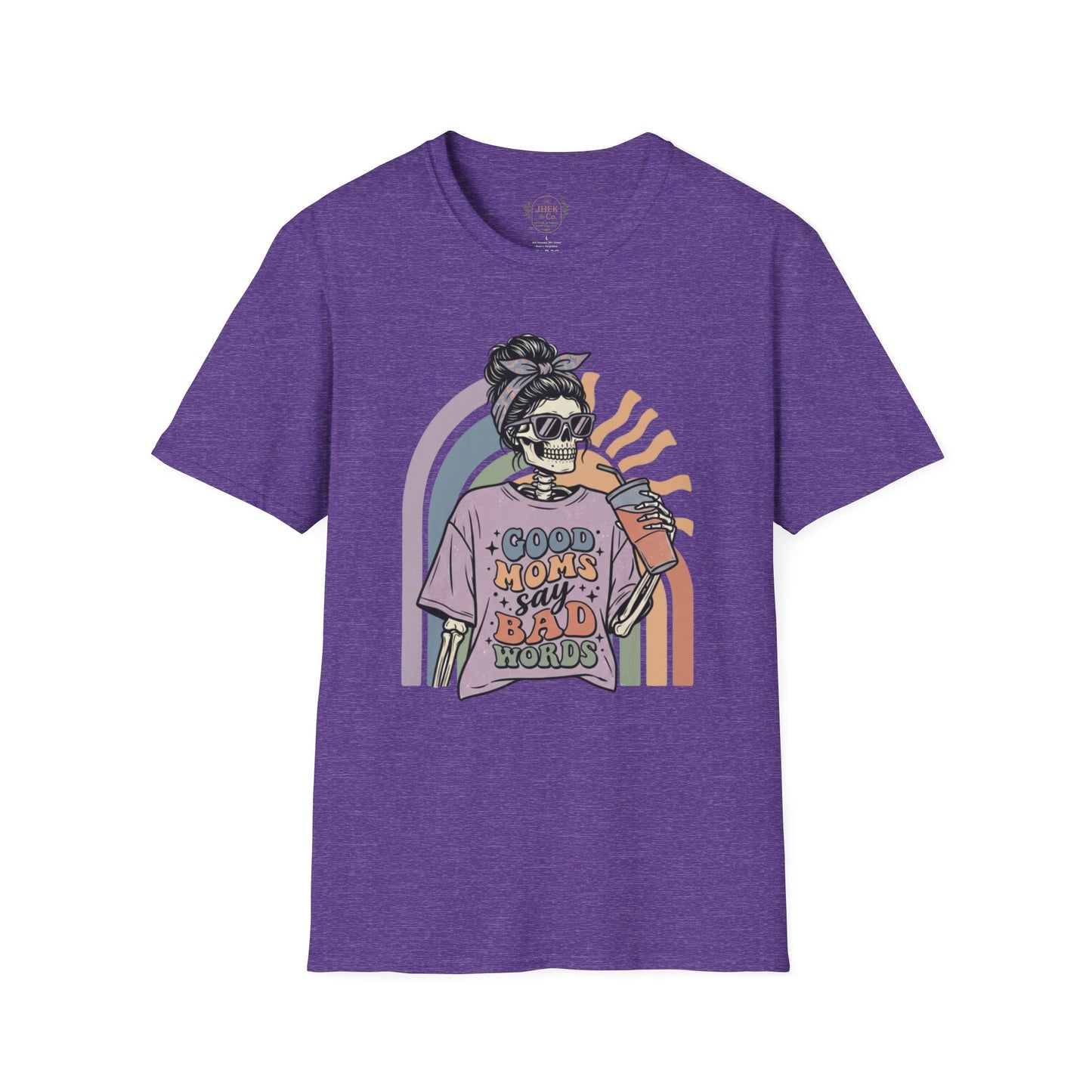 Funny Mom T-Shirt - "Good Moms Say Bad Words" Retro Skull Design