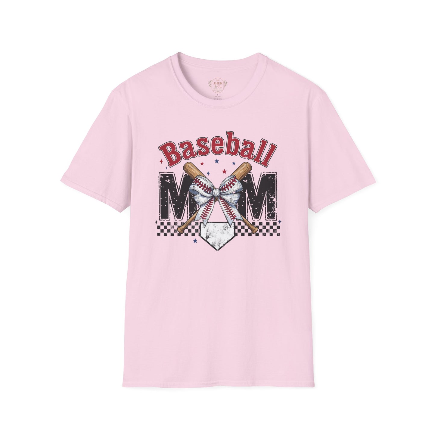 Baseball Mom T‑Shirt — Vintage Crossed Bats & Home Plate Design
