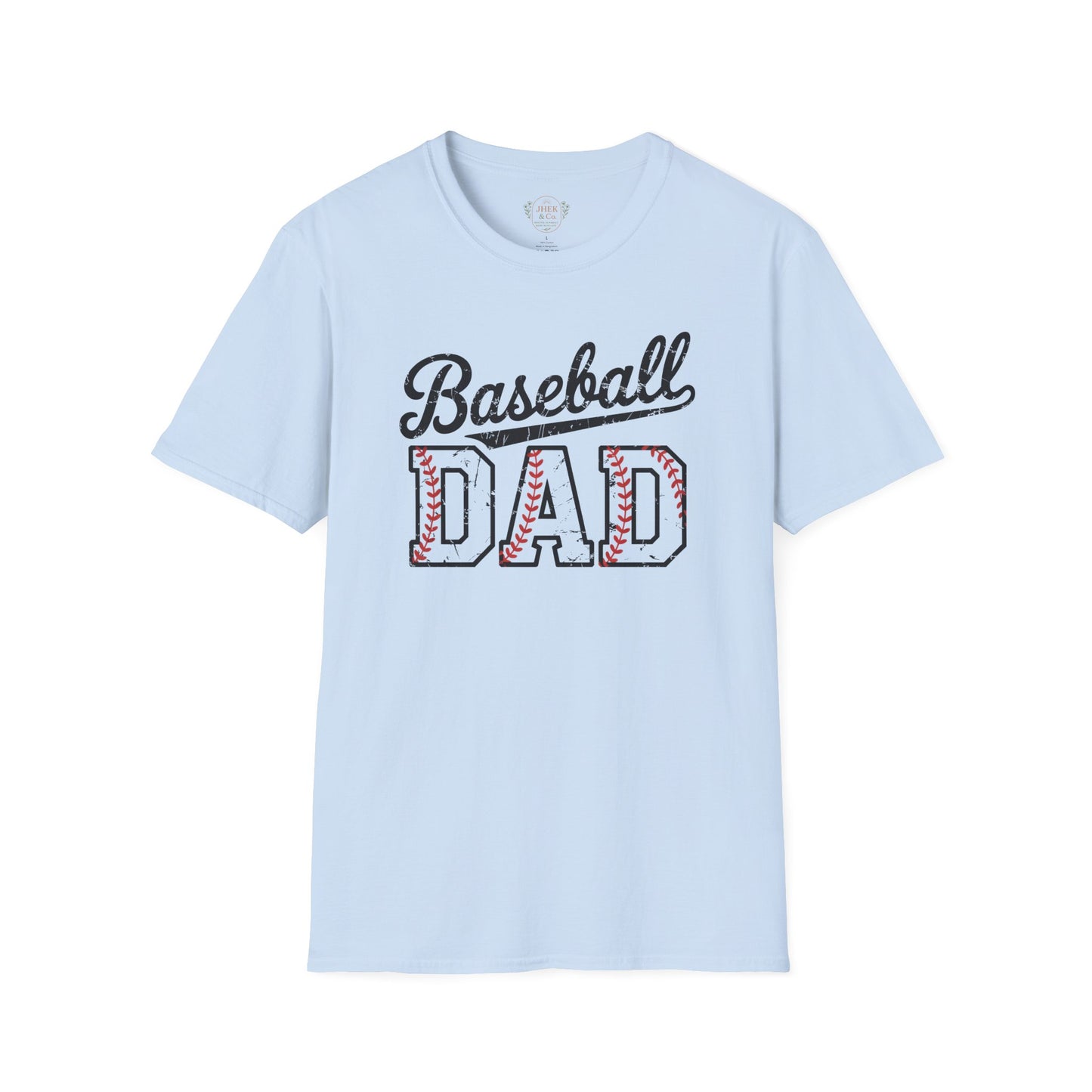 Baseball Dad T-Shirt – Vintage Stitch Lettering Tee for Proud Baseball Fathers