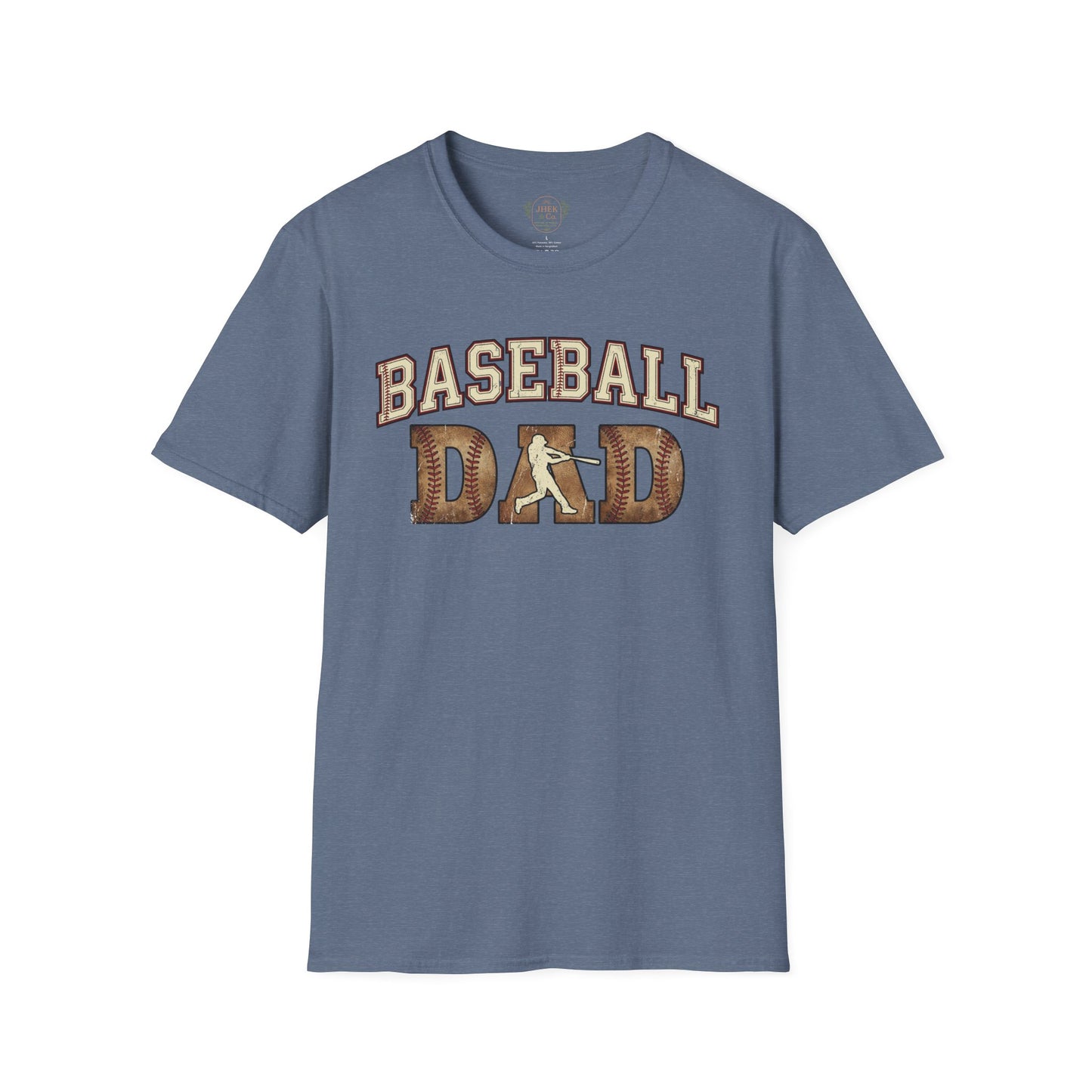 Baseball Dad T‑Shirt — Vintage Woodgrain Baseball Dad Tee for Fathers, Father's Day Gift