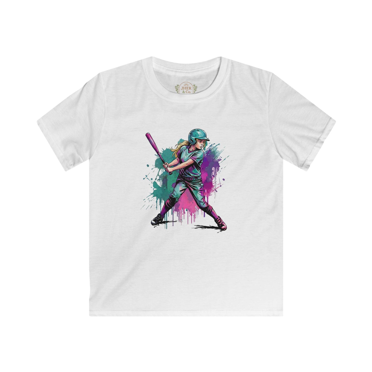 Colorful Paint Splatter Batter Graphic Youth T-Shirt