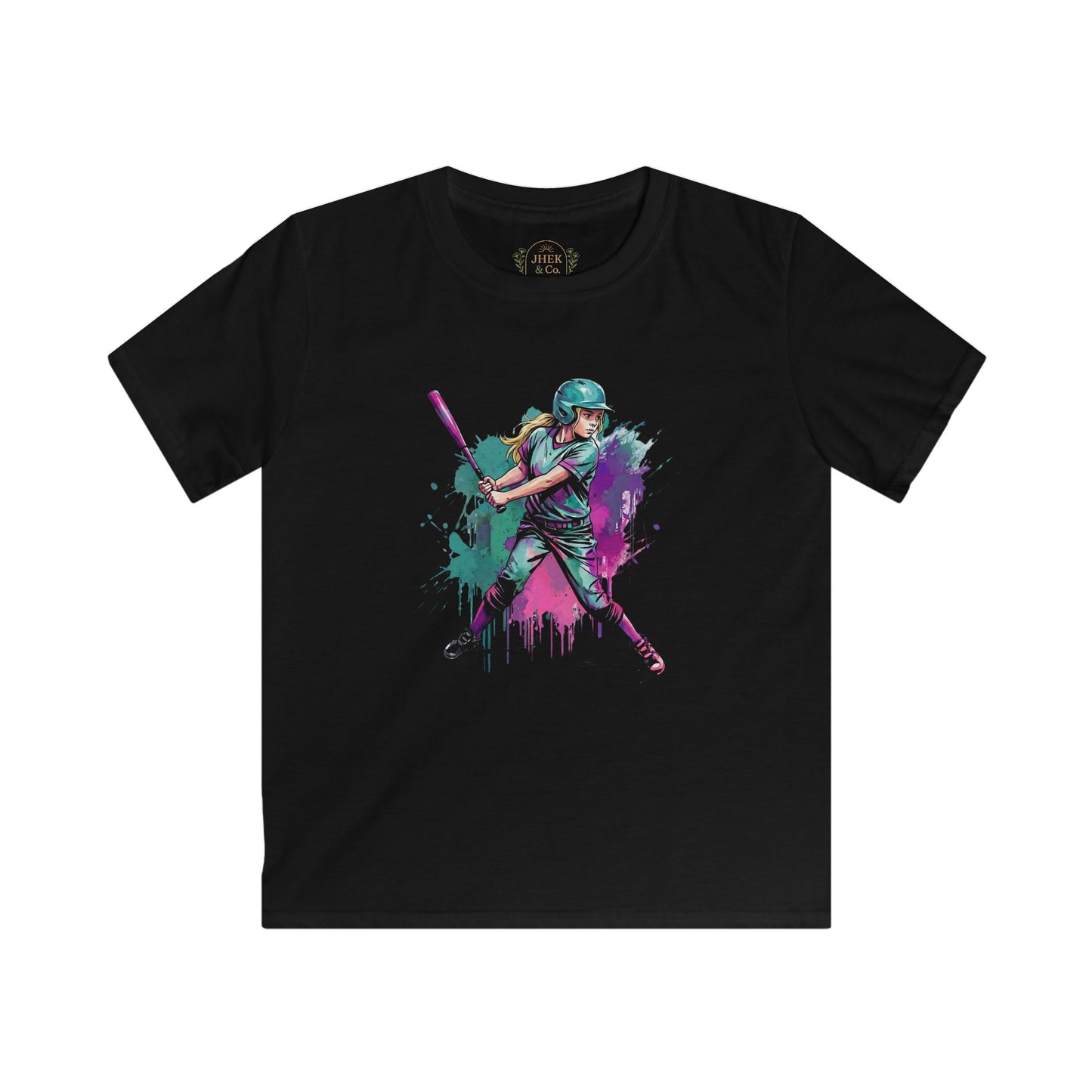 Colorful Paint Splatter Batter Graphic Youth T-Shirt