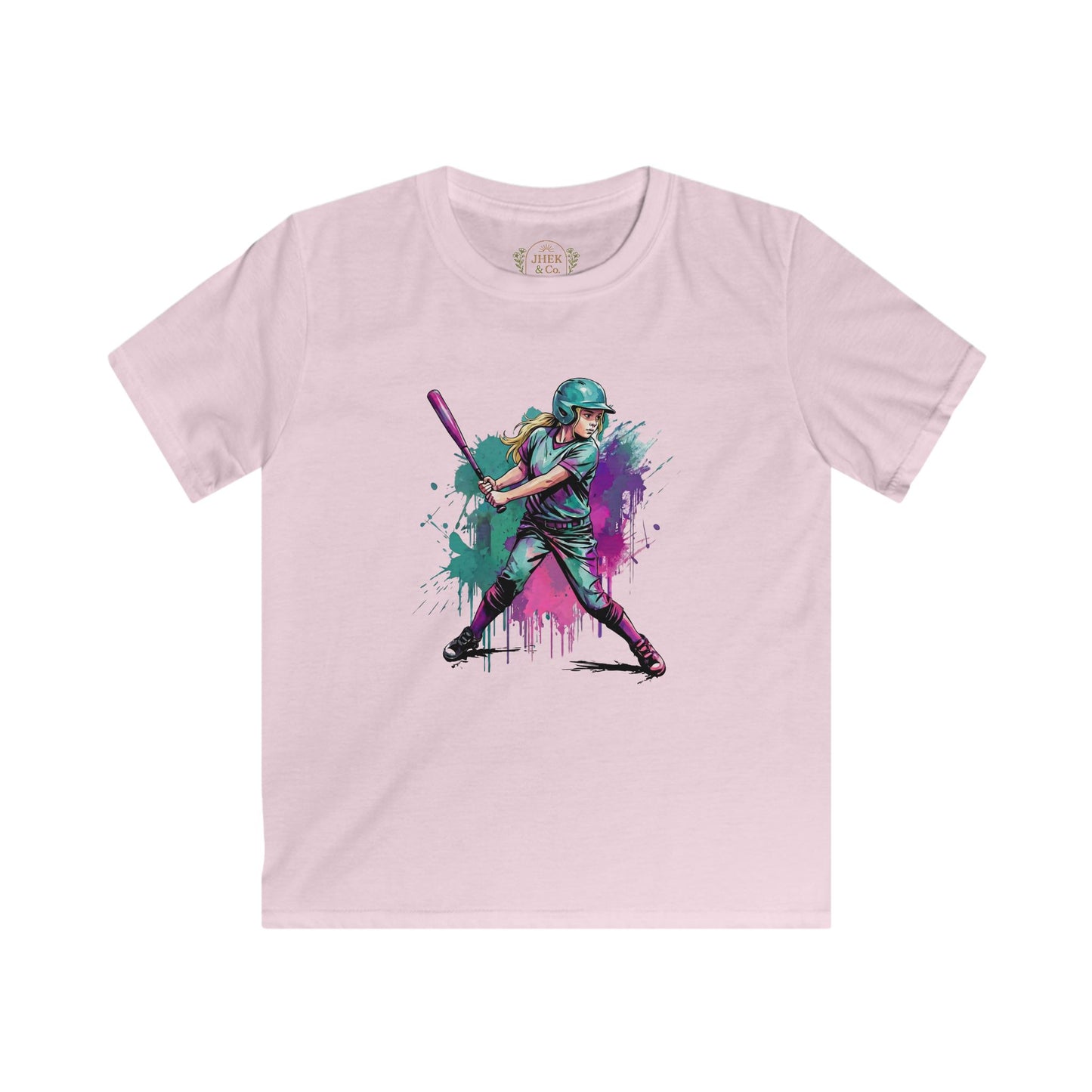 Colorful Paint Splatter Batter Graphic Youth T-Shirt