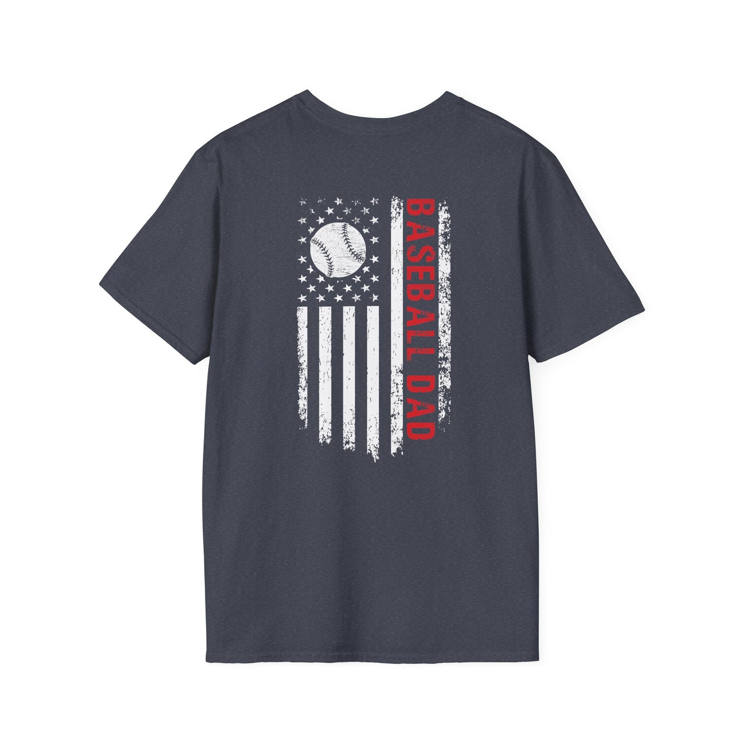 Baseball Dad T-Shirt — Distressed Flag Baseball Tee for Proud Fathers