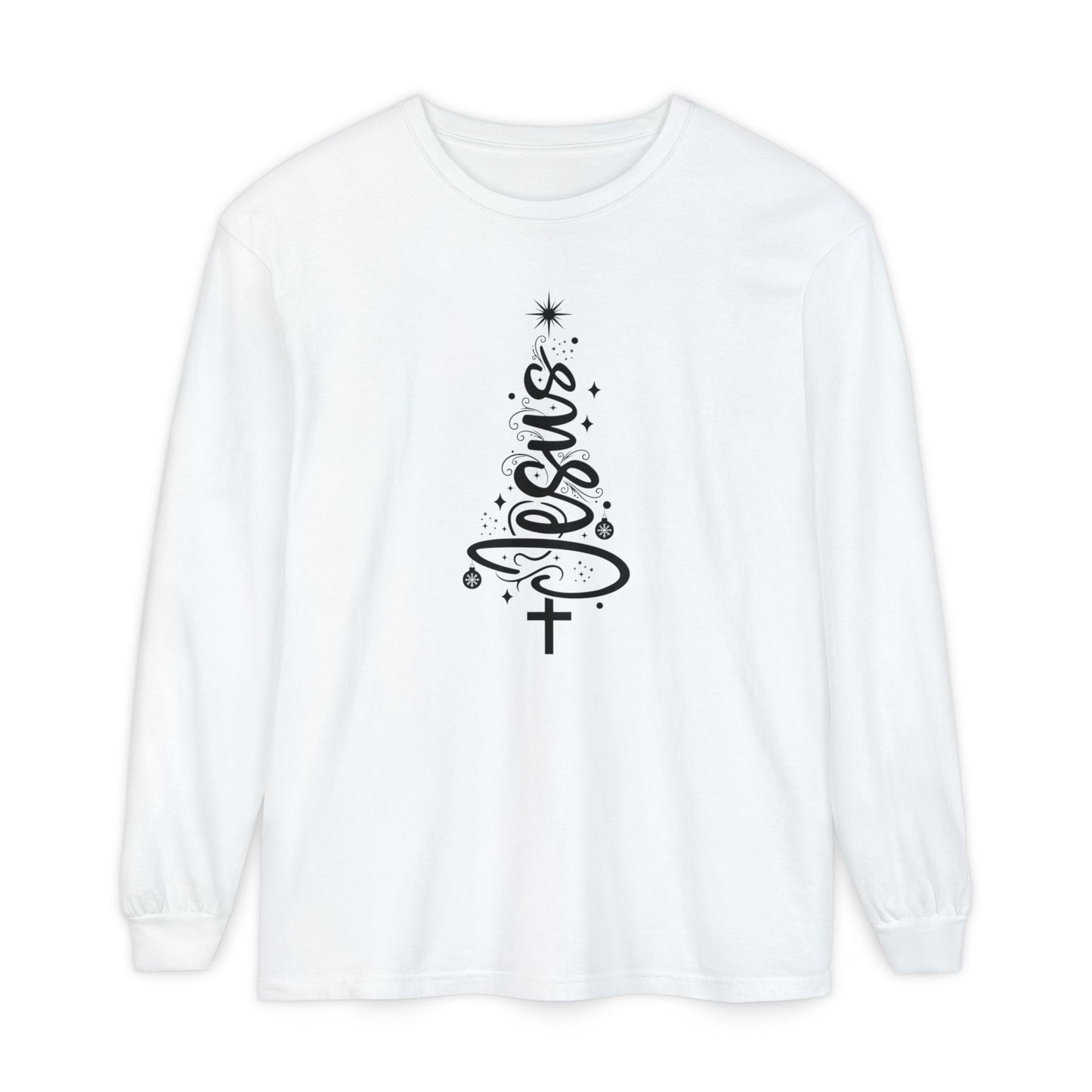 Jesus Christmas Tree Long Sleeve Tee