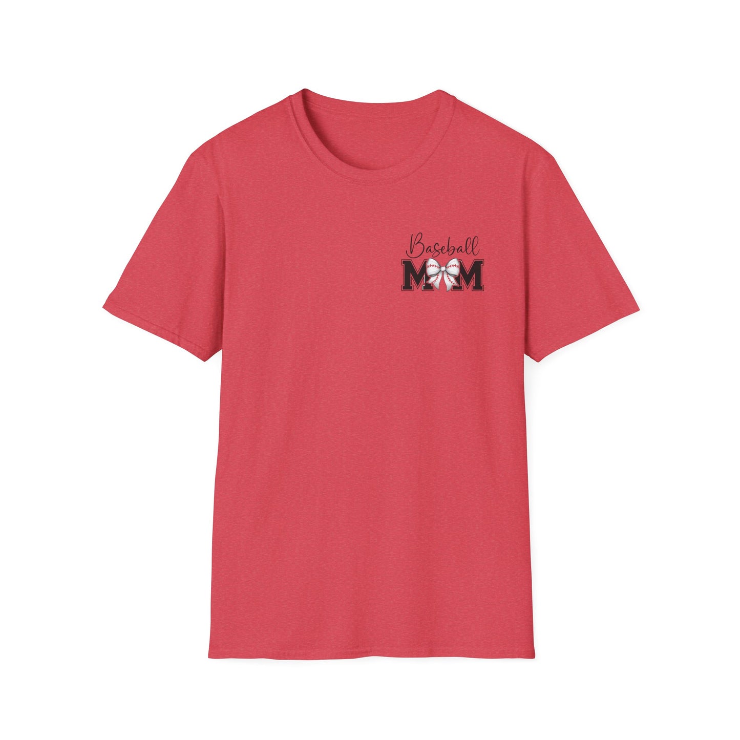 Baseball Mom T-Shirt — Mama Tee with Baseball Bow Graphic