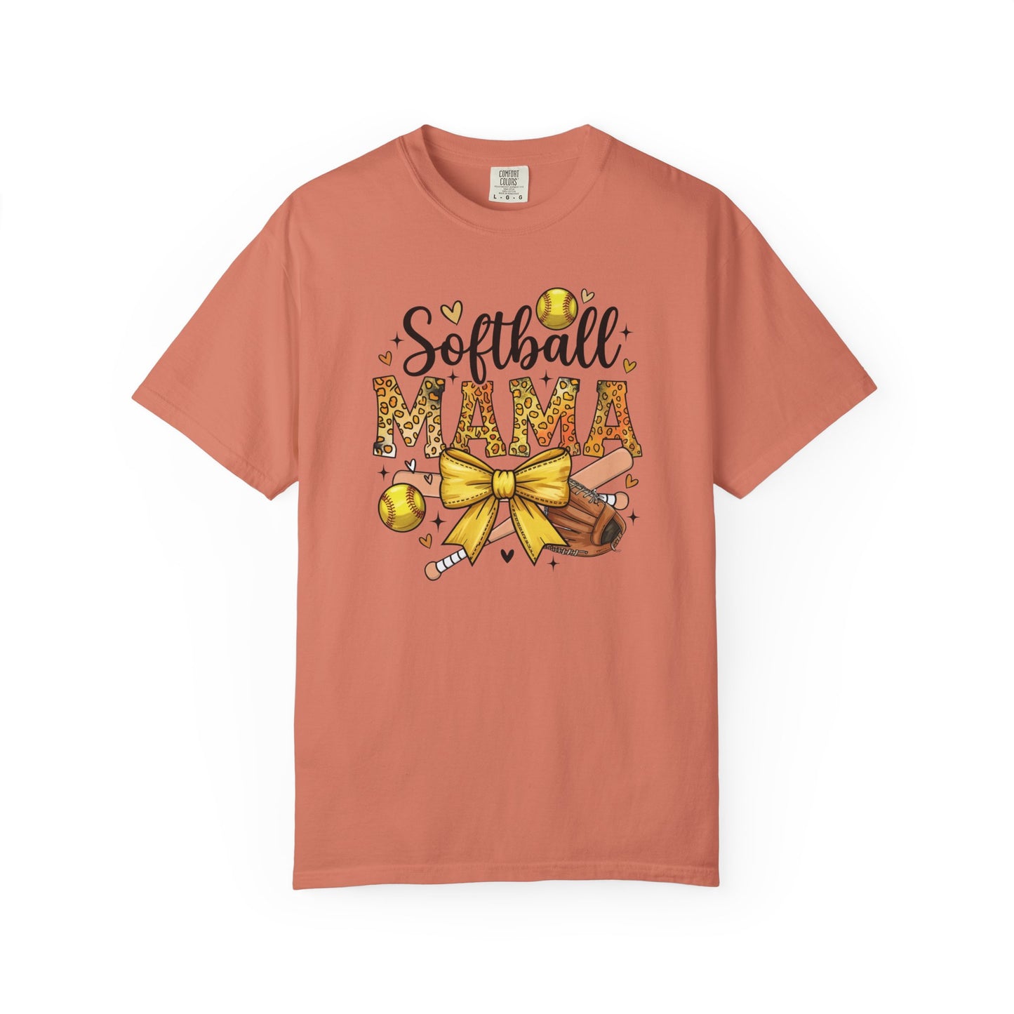 Softball Mama T-Shirt — Cute Softball Mom Tee with Bow & Glove