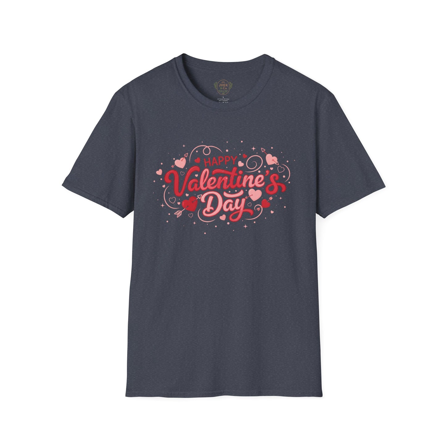 Valentine's Day Graphic T-Shirt — "Happy Valentine's Day" Heart Design