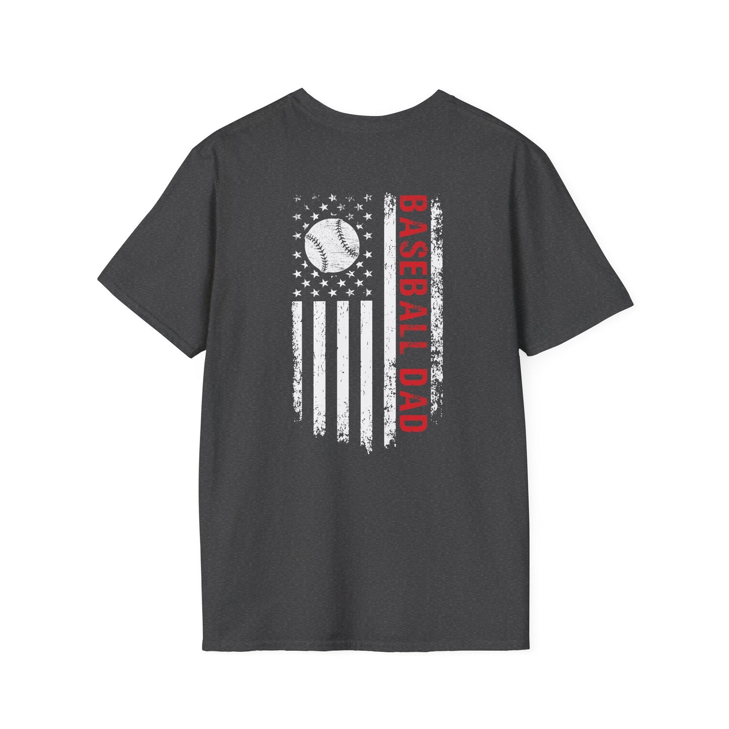 Baseball Dad T-Shirt — Distressed Flag Baseball Tee for Proud Fathers