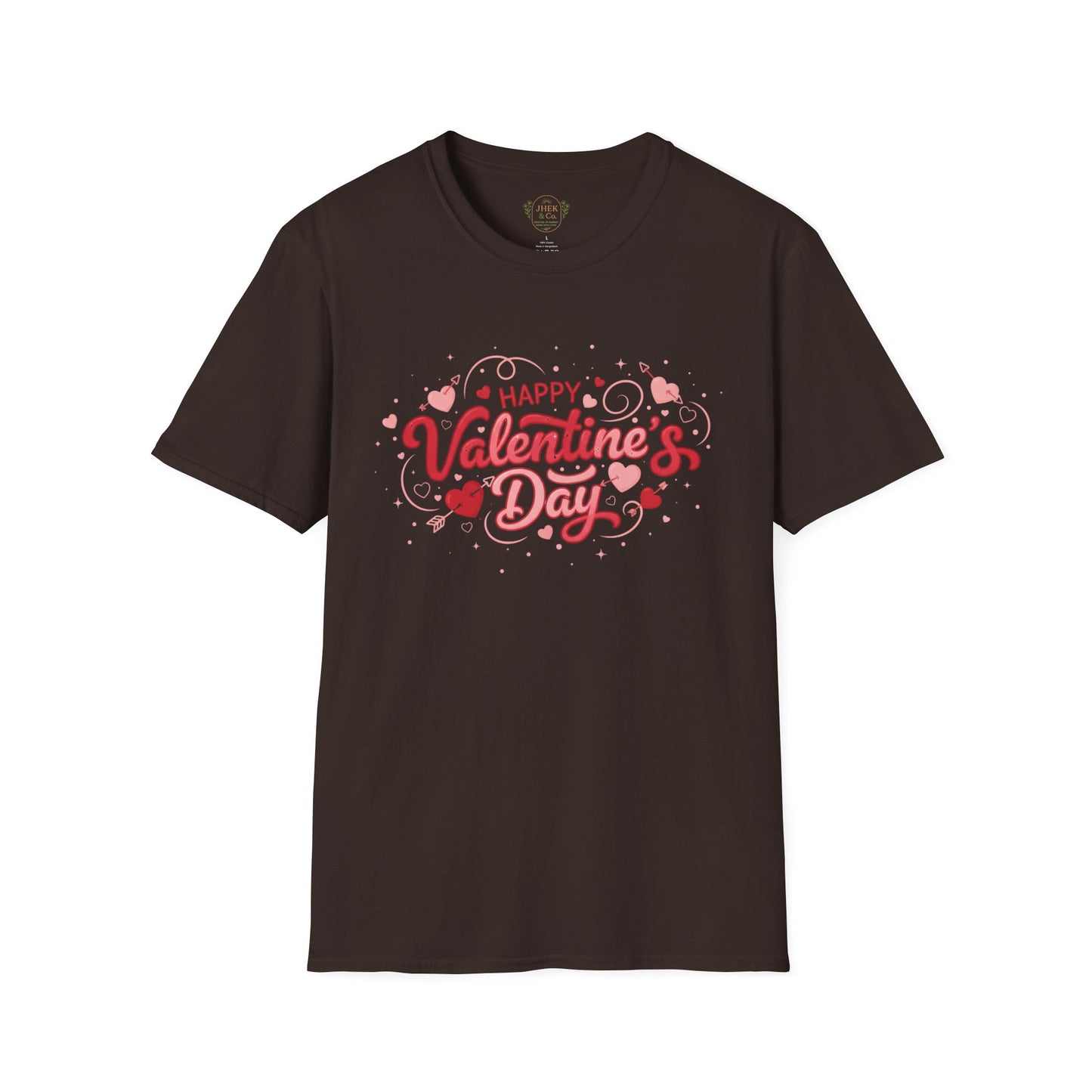 Valentine's Day Graphic T-Shirt — "Happy Valentine's Day" Heart Design