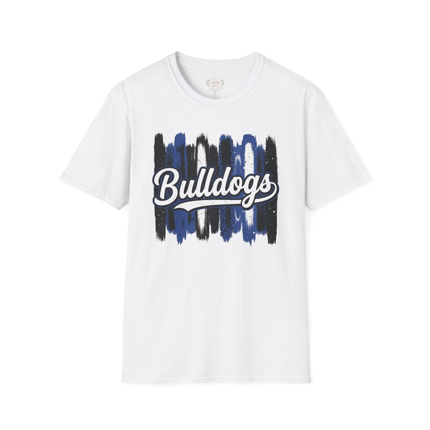 Bulldogs Brushstroke T-Shirt — Rustic Blue & Black Team Tee