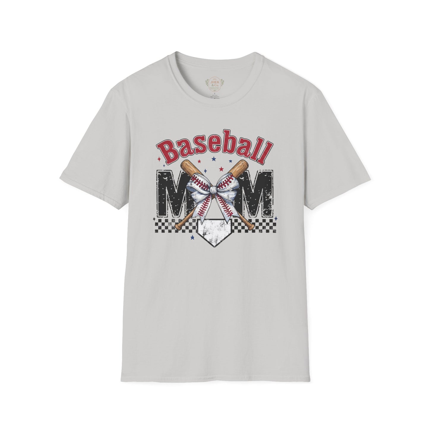 Baseball Mom T‑Shirt — Vintage Crossed Bats & Home Plate Design