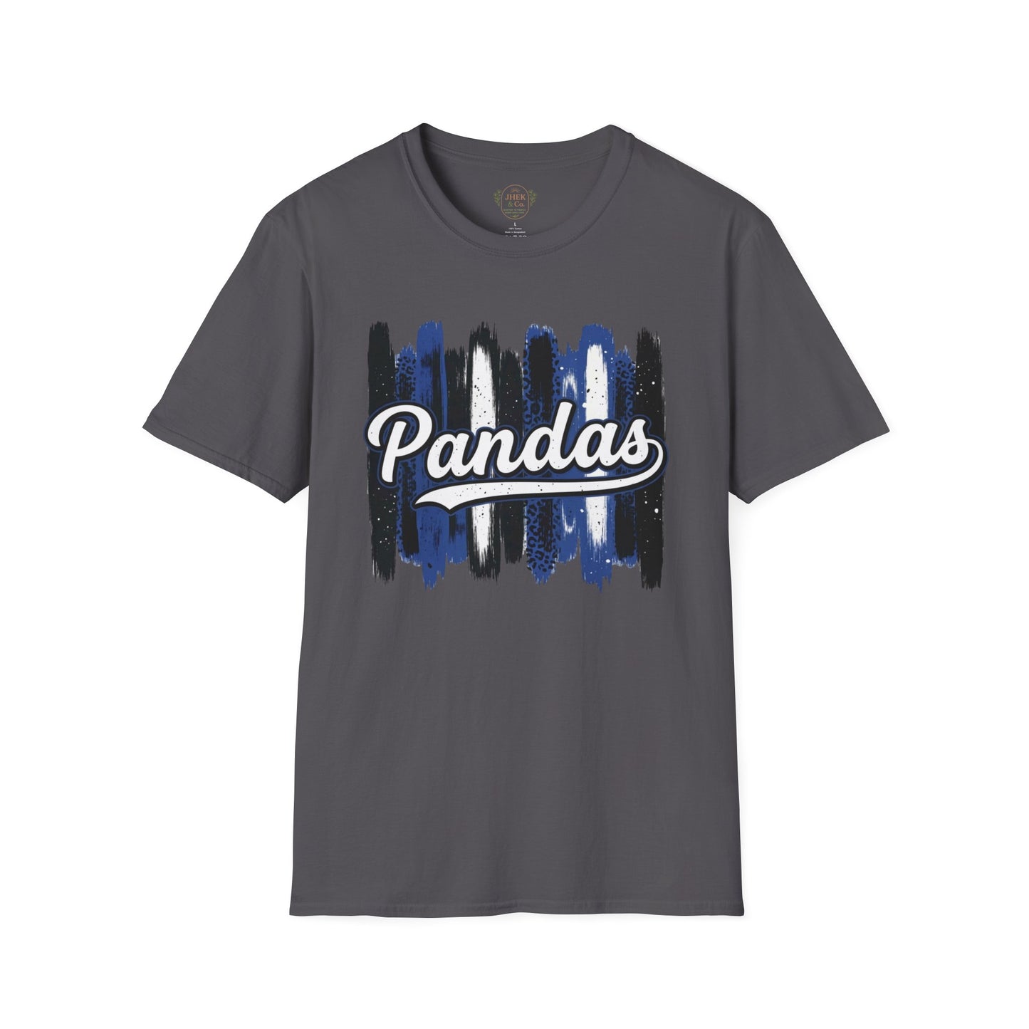 Pandas Brushstroke T-Shirt — Vintage Script School Spirit Tee
