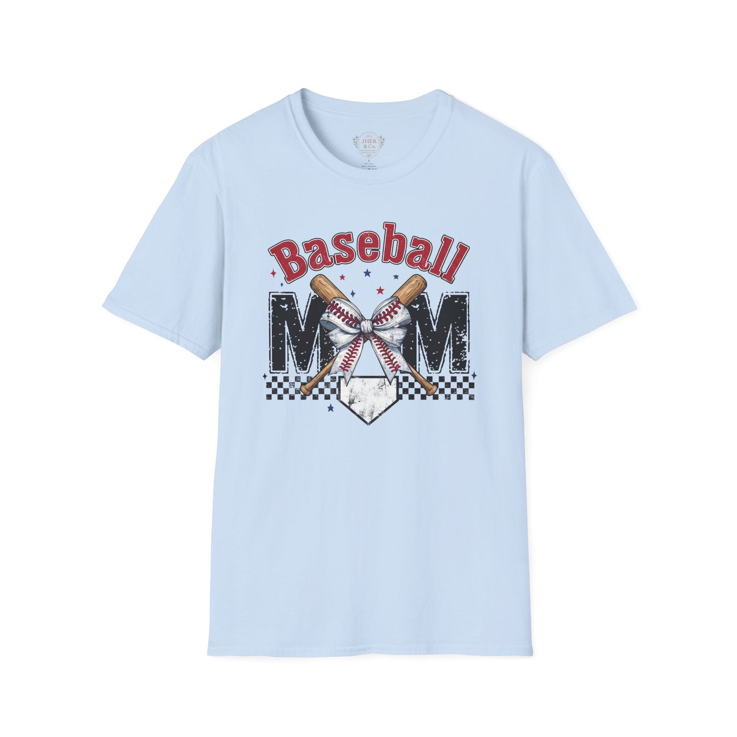 Baseball Mom T‑Shirt — Vintage Crossed Bats & Home Plate Design