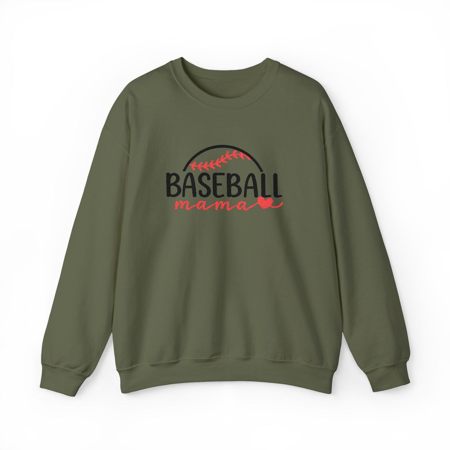 Baseball Mama Sweatshirt — Women's Baseball Mom Crewneck (Embroidered)