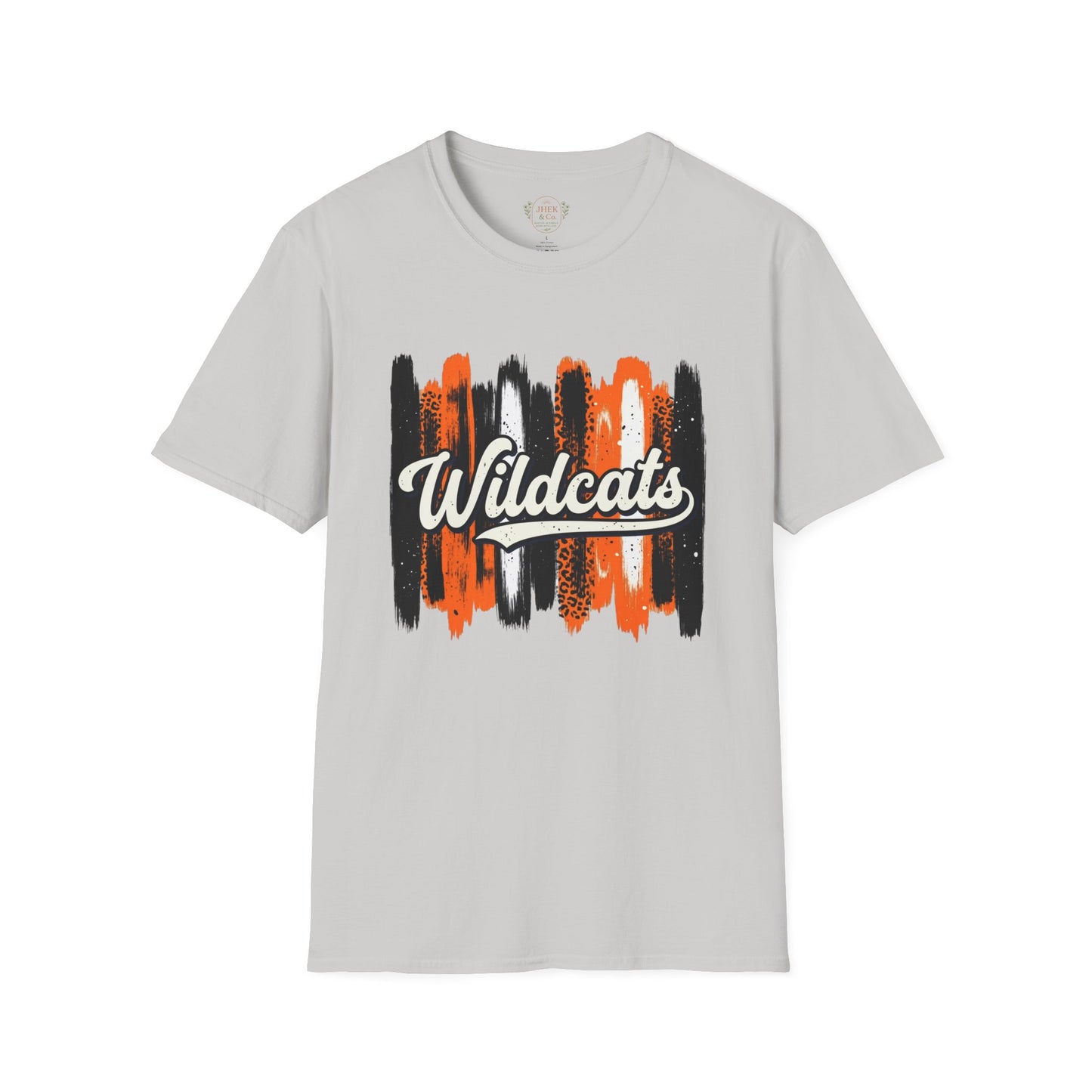 Wildcats Brushstroke T-Shirt — Orange & Black School Spirit Tee