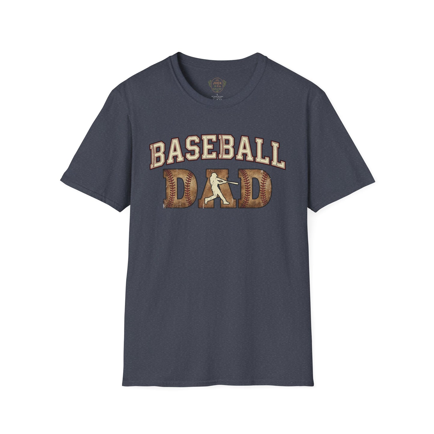 Baseball Dad T‑Shirt — Vintage Woodgrain Baseball Dad Tee for Fathers, Father's Day Gift